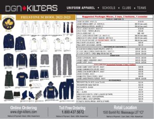 DGN-FS Uniform Collection & price list 2022-2023-1 | Fieldstone Day School